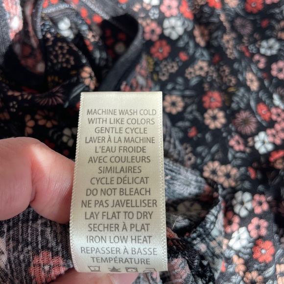 Max Studio Black Floral Dress Size Large - Picture 6 of 6